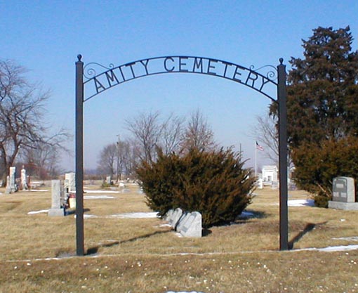 Amity Cemetery sign