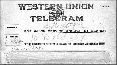 Envelope for telegram